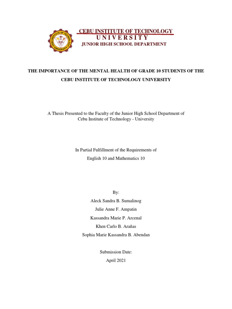 BANANAWIZARDSTHESIS (1fasff) Afsaf PDF Mental Disorder Adolescence