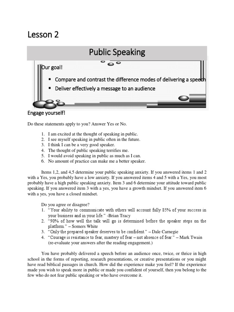 Understanding Public Speaking Essentials | PDF | Public Speaking ...
