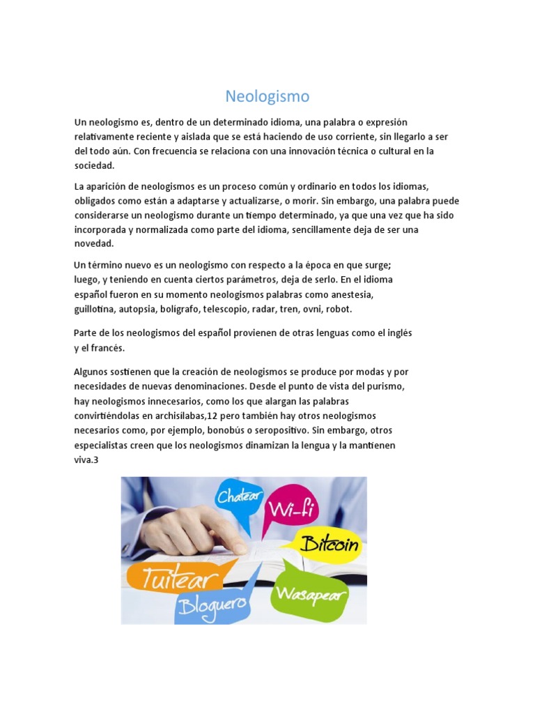 El Neologismo | PDF | Lingüística | Comunicación