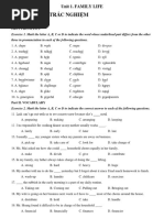 Part I: Phần Trắc Nghiệm: Unit 1. Family Life
