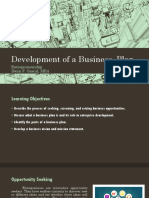 2 Development of A Business Plan