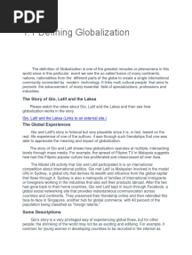1.1 Defining Globalization: The Story of Gio, Latif and The Laksa