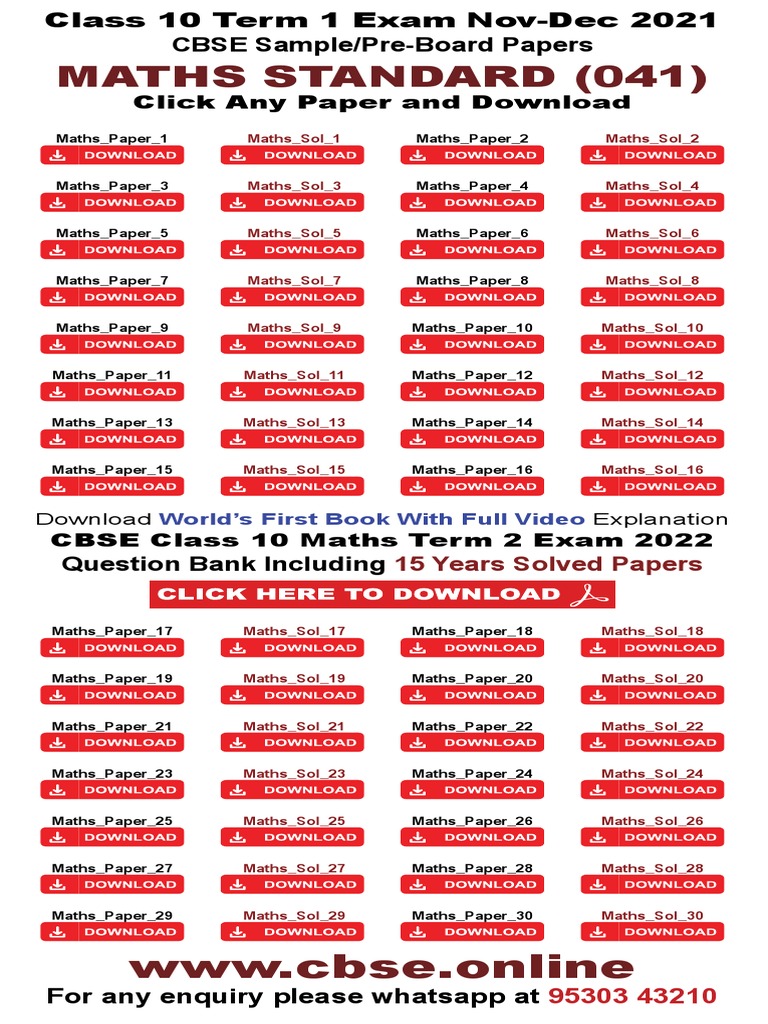 Sample Papers Class X Pdf Students Adolescence