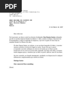 Carta de recomendacion