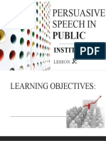 Persuasive Speech in Public Institutions