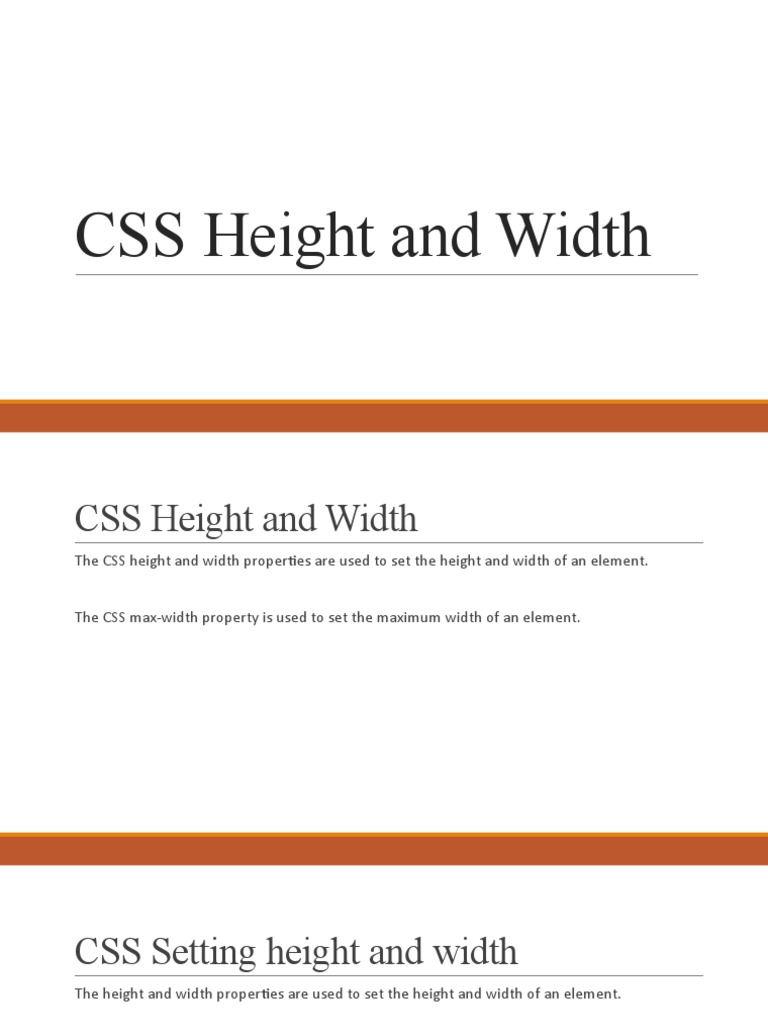 CSS Height and Width | PDF