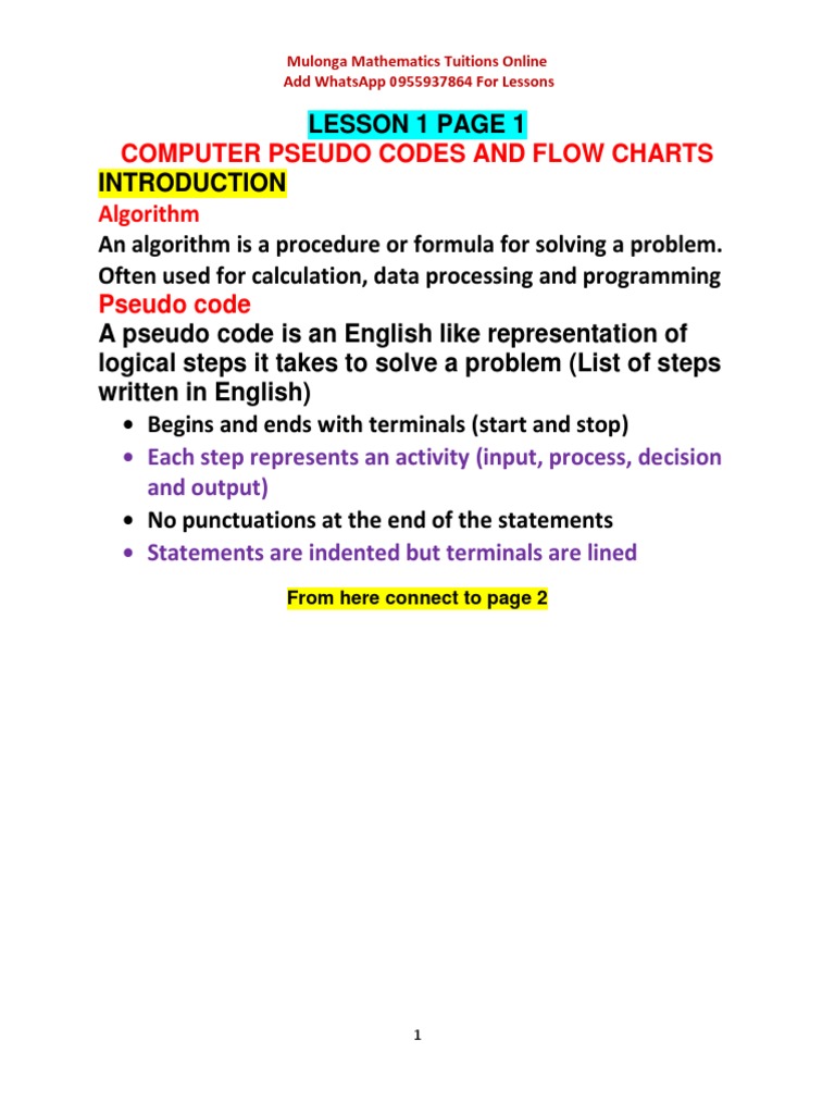 Computer Pseudo Codes and Flow Charts Algorithm | PDF | Algorithms ...