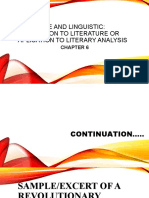 Language and Linguistic: Application To Literature or Aplication To Literary Analysis