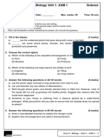 Class 8 Biology Unit 1: ASM 1 Science: Instructions