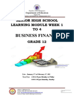 Business Finance: Senior High School Learning Module Week 1 TO4