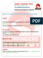 Pathfinders' Academy, Pune: Quotes To Be Used in CAPF Essays and Where To Use Them