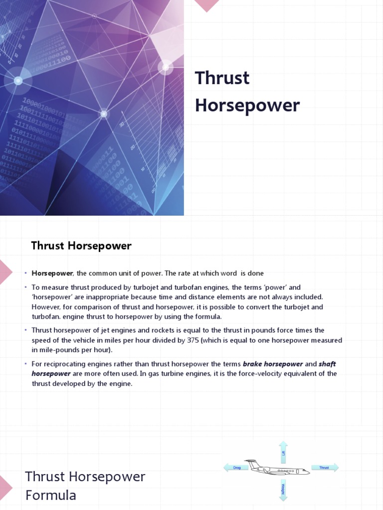 Calculating Thrust Horsepower Converting Jet and Rocket Engine Thrust