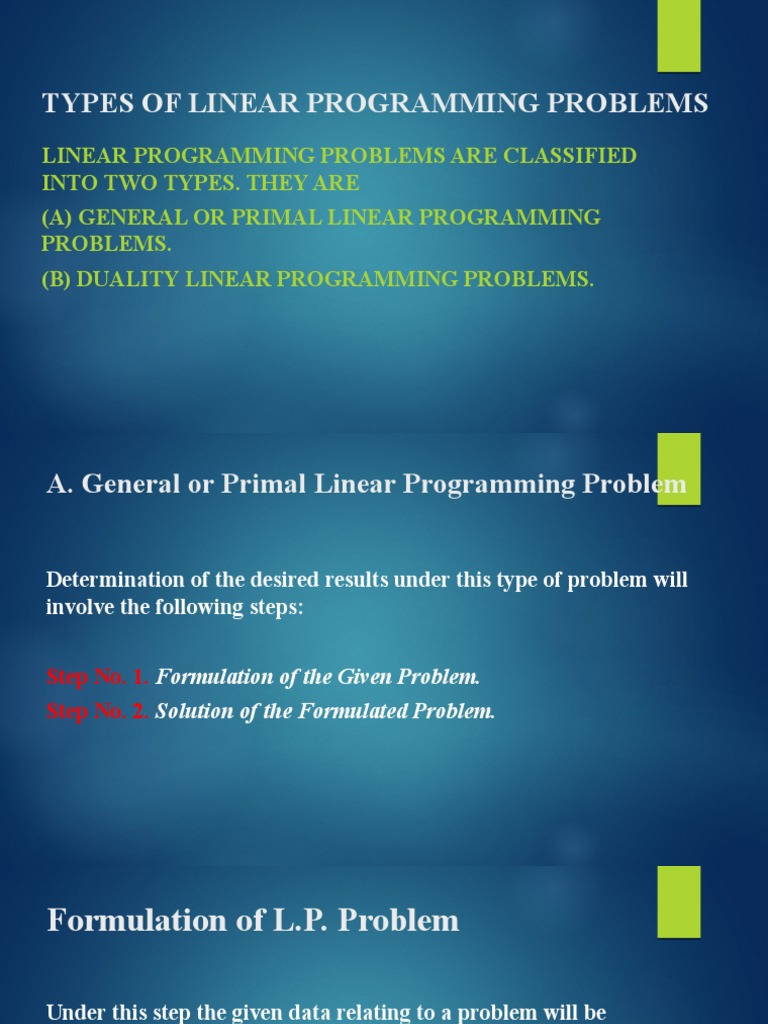 Linear Programing Problems | PDF | Linear Programming | Mathematical ...
