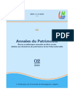 Revue Annales Du Patrimoine Numéro 2