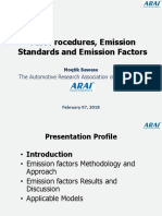 Test Procedures, Emission Standards and Emission Factors: The Automotive Research Association of India, Pune