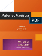 Mater Et Magistra: Prepared by Fr. Jumar M. Rios Theology Instructor