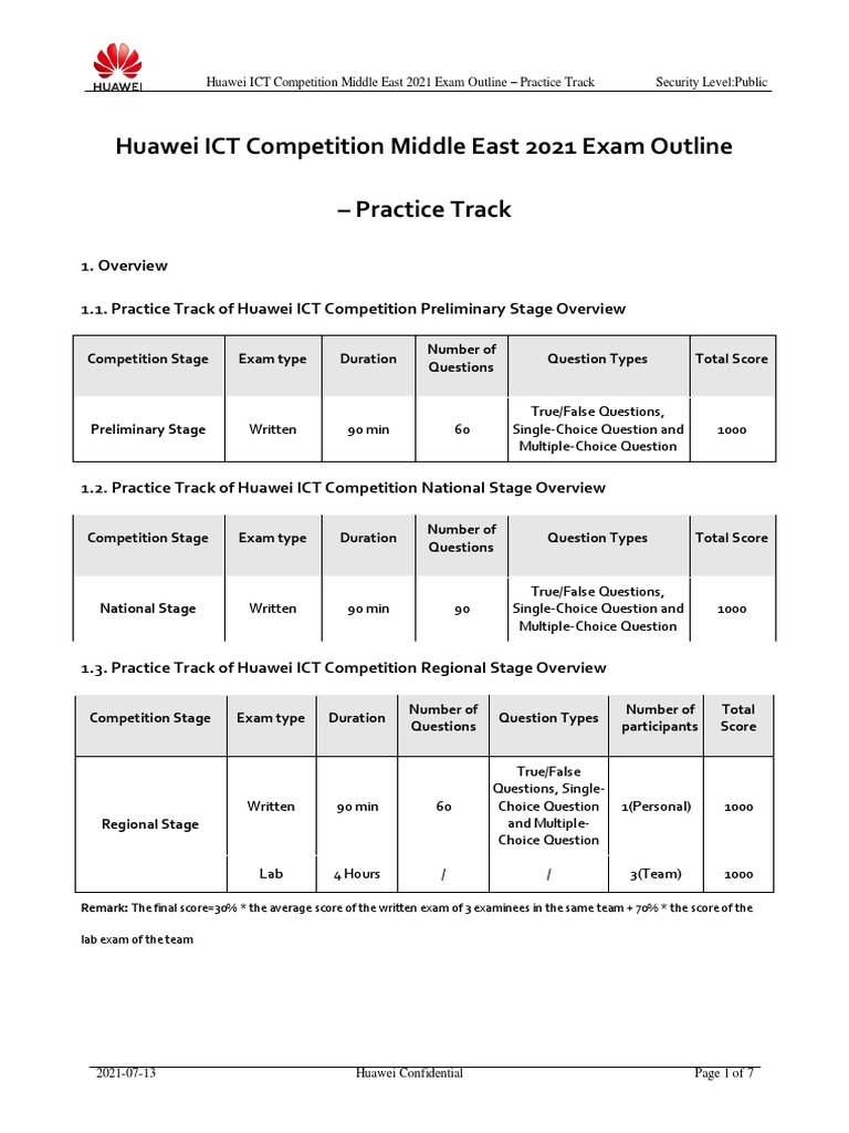 Huawei ICT Competition 2021 Exam Guide | PDF | Computer Network ...