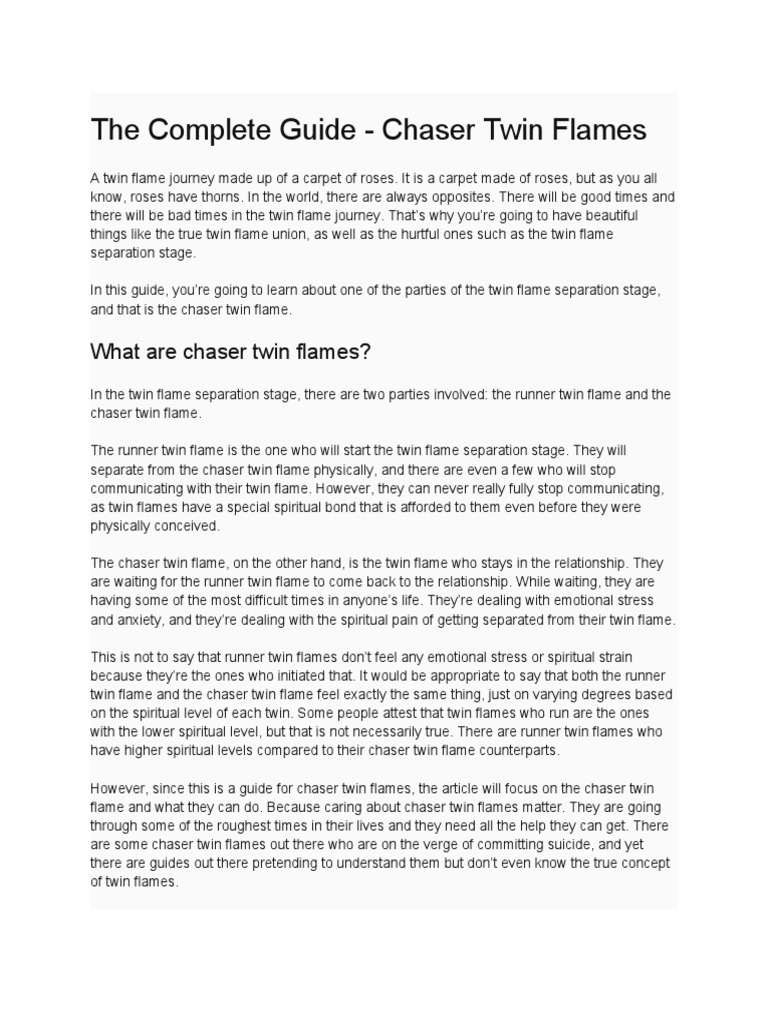 Ultimate Guide To Being The Twin Flame Chaser | PDF | Human Nature
