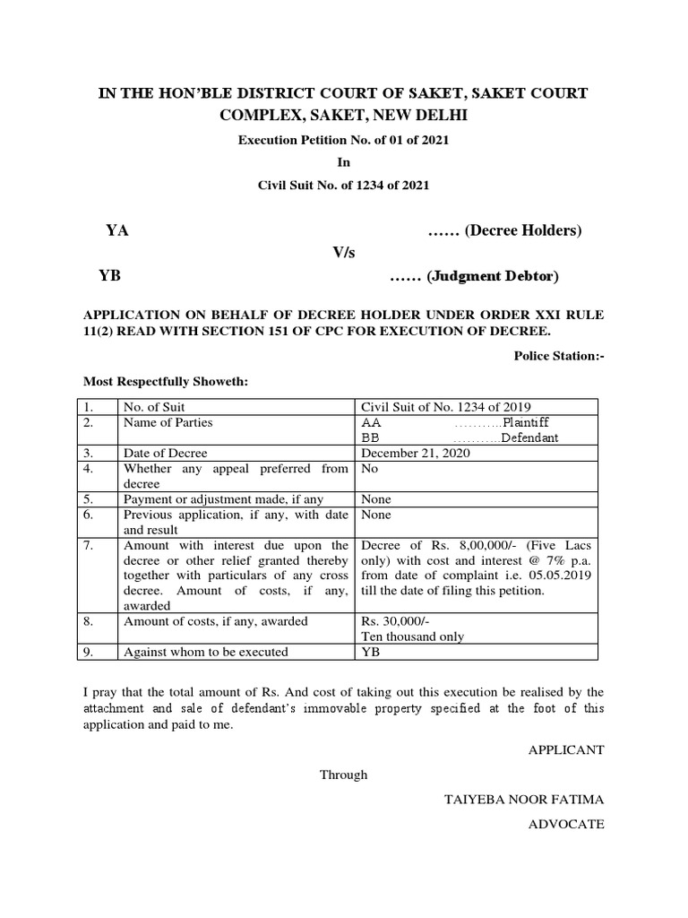 Execution of Decree PDF