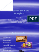 Professionalism in The Workplace: Presenters Shelvy L. Campbell, MS, Eds, Abd Dedriell D. Taylor, MS, Eds