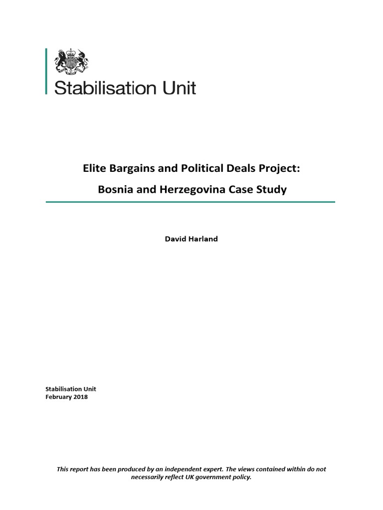 Elite Bargains and Political Deals Project: Bosnia and Herzegovina Case