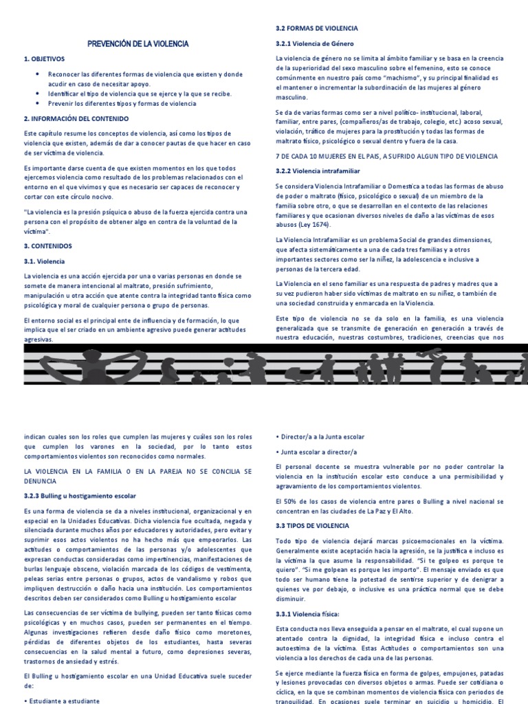 Prevención y Tipos de Violencia | PDF | Violencia | La violencia contra ...