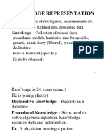 Knowledge Representation: Data - Consists of Raw Figures, Measurements Etc. Knowledge - Collection of Related Facts