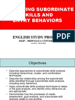 Identifying Subordinate Skills and Entry Behaviors: English Study Program