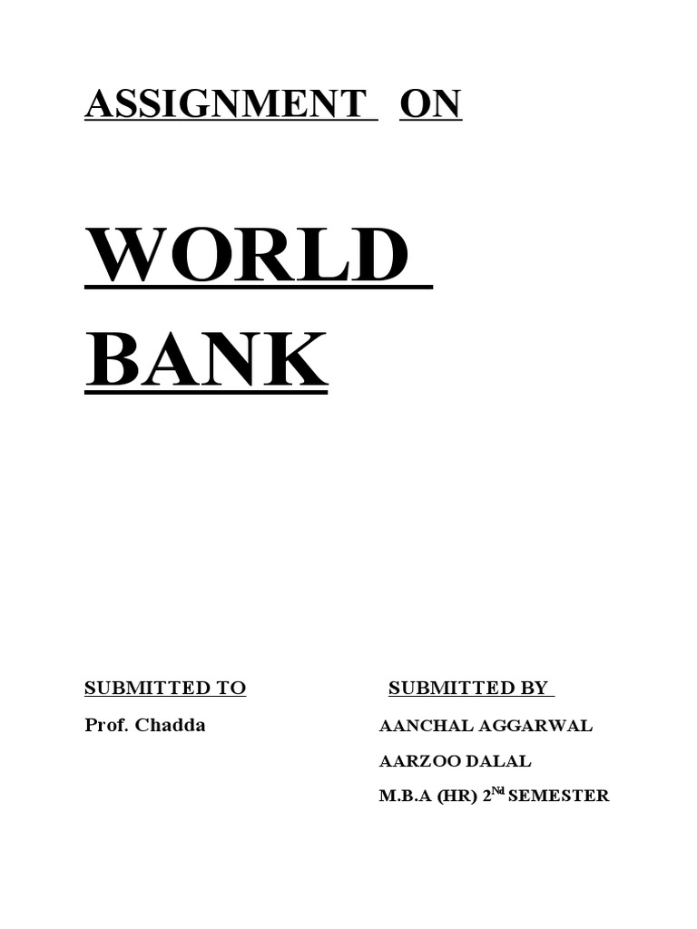 world bank assignment