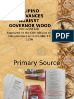 Filipino Grievances Against Governor Wood: Approved by The Commission On Independence On November17, 1926