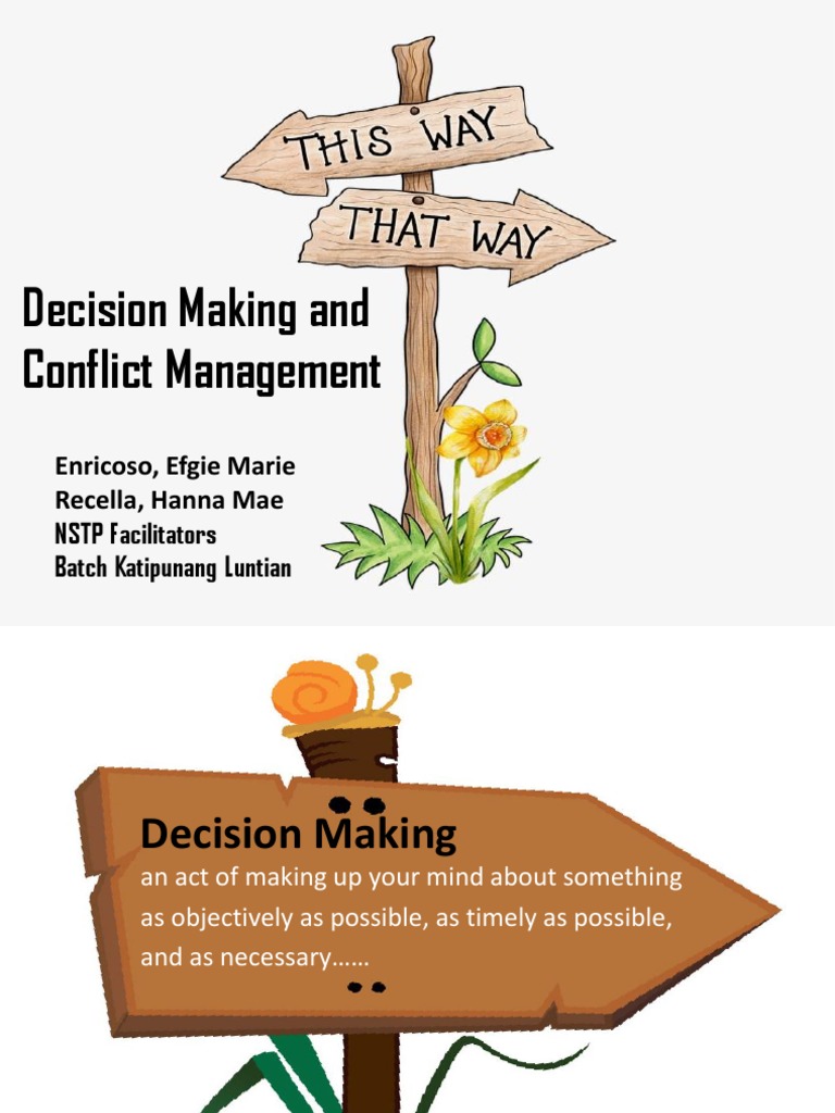 Decision Making and Conflict Management Presentation | PDF | Decision ...