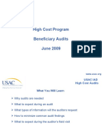 High Cost Program Beneficiary Audits June 2009