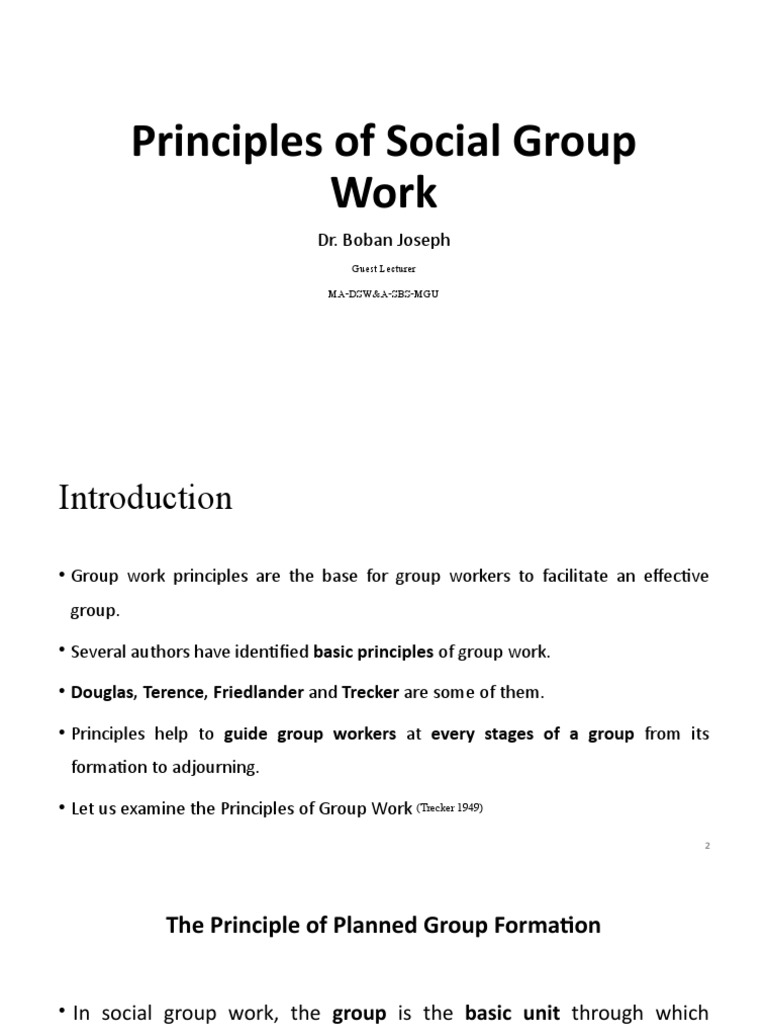 Principles of Group Work | Download Free PDF | Social Group | Evaluation