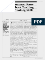 Common Sense About Teaching Thinking Skills