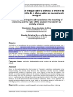 Quando o Social Indaga Sobre A Ciência: o Ensino de Química e o Direito de o Aluno Saber-Se Socialmente Desigual