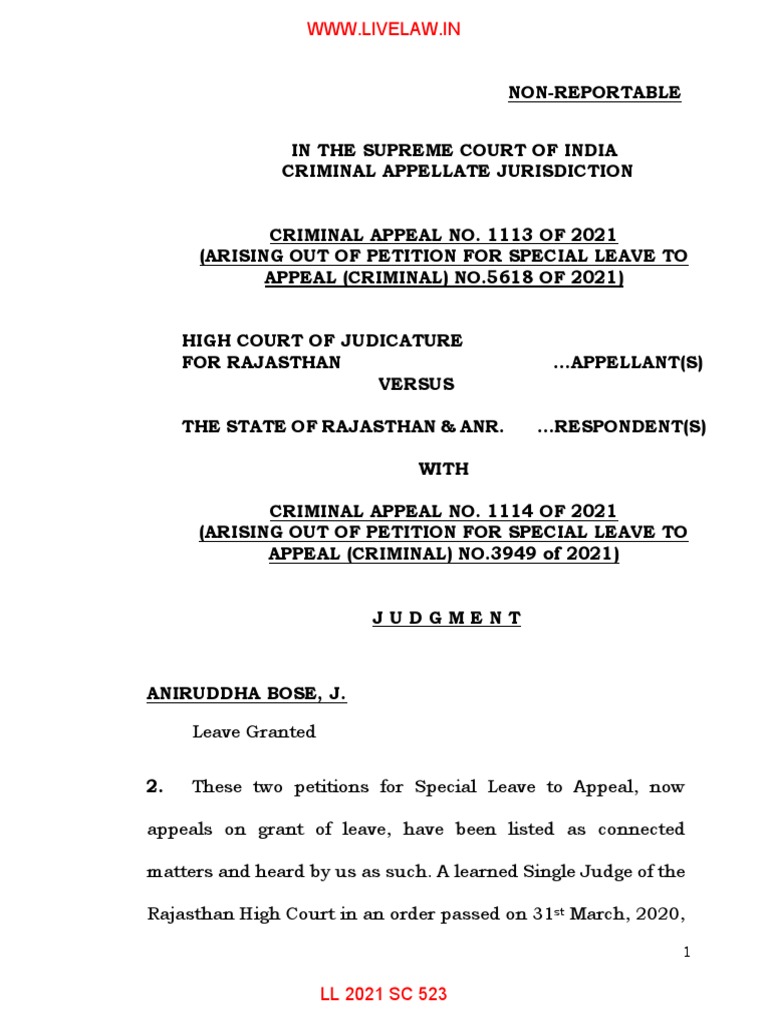 Rajasthan Bail Application Rulings | PDF | Bail | Appeal
