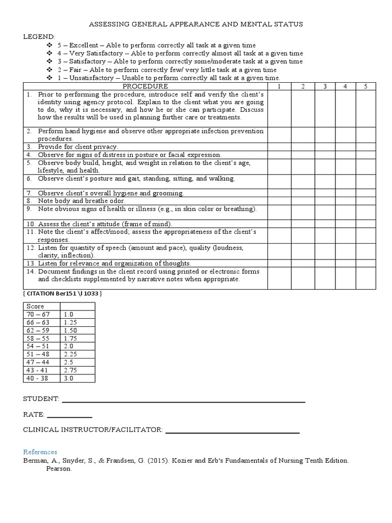 Assessing General Appearance and Mental Status PDF