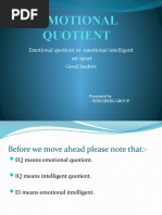 Emotional Quotient: Emotional Quotient or Emotional Intelligent Set Apart Good Leaders