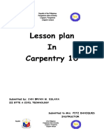 Lesson Plan in Carpentry 10: Submitted by JAN BRYAN M. ESLAVA