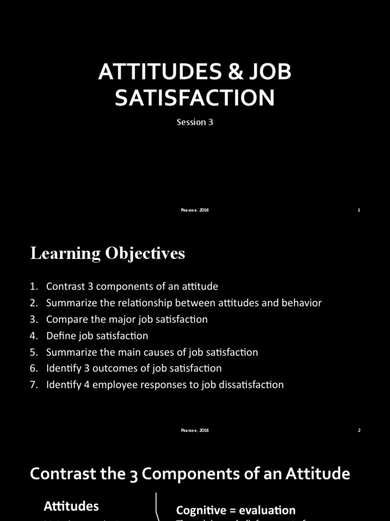 03 - Attitudes Job Satisfaction 23.09.19 | PDF | Attitude (Psychology ...