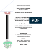 Propuesta de Un Sistema de Control para El Tratamiento de Aguas Residuales Domésticas