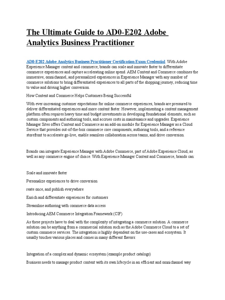 The Ultimate Guide To AD0-E202 Adobe Analytics Business Practitioner ...