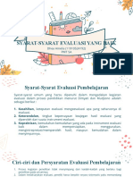 Syarat-Syarat Evaluasi Yang Baik