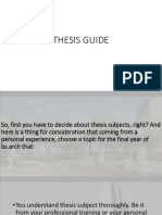 THESIS GUIDE Topics