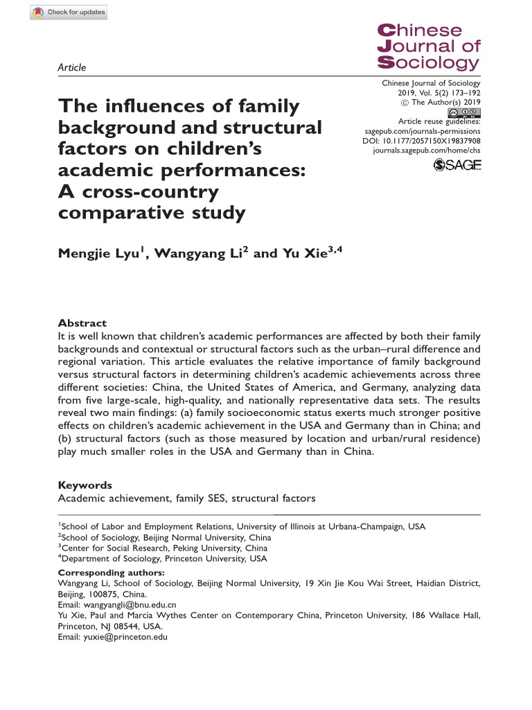 Family Background and Academic Success | PDF | Dependent And ...
