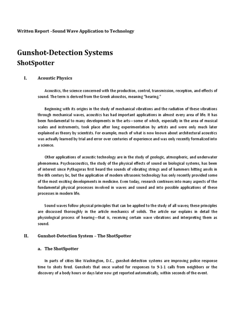 Gunshot-Detection System | PDF | Acoustics | Science