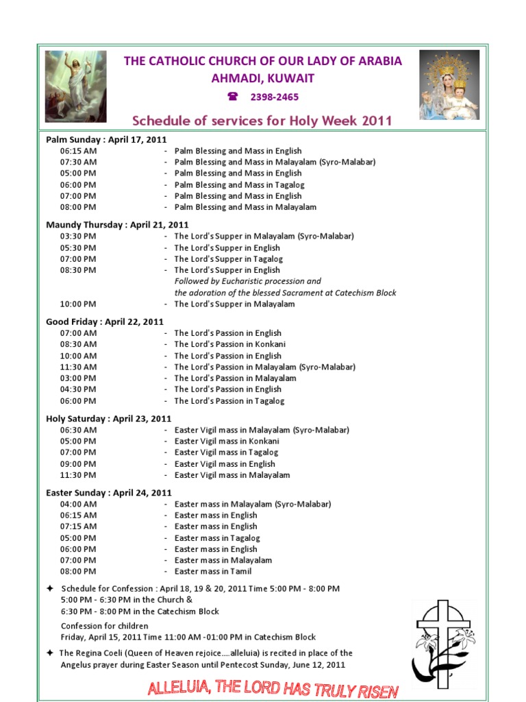 Holy Week Program 2011 Ola | PDF | Eucharist | Mass (Liturgy)