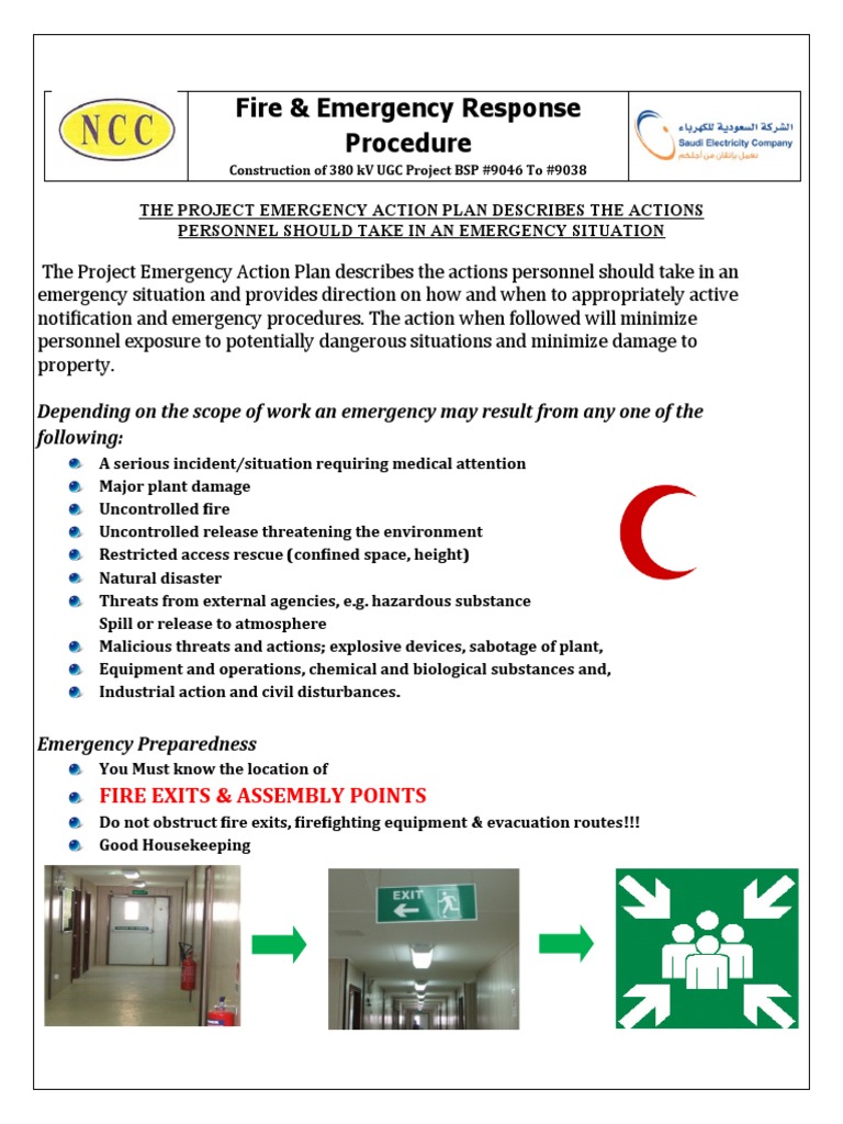 Fire & Emergency Response Procedure Fire Exits & Assembly Points PDF
