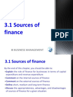 3.1 Sources of Finance