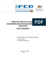 Producto Final Del Uso de La Plataforma Educativa Nivel Avanzado Prof. Juan Carlos Mamani Martinez